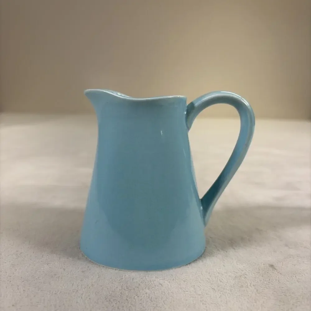Vtg 60s Cameron Cronin Clay Products Blue Scandia Creamer & Sugar MCM Charity